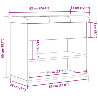 Produktbild för Förvaringsbänk Svart Ek 62 x 32 x 50 cm Konstruerat trä