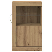 Produktbild för LED-sido bord 2 pcs Artisan Ek 41 x 37 x 67 cm Konstruerat trä