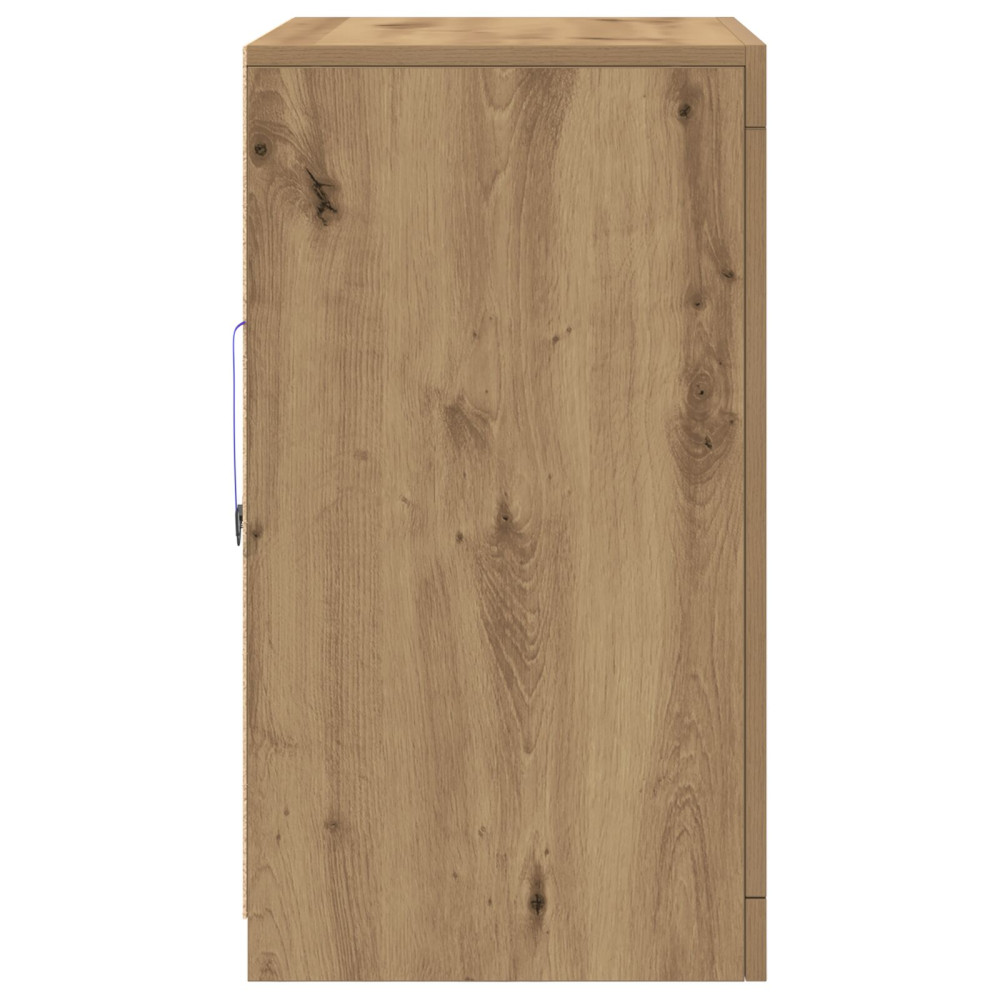 Produktbild för LED-sido bord 2 pcs Artisan Ek 41 x 37 x 67 cm Konstruerat trä