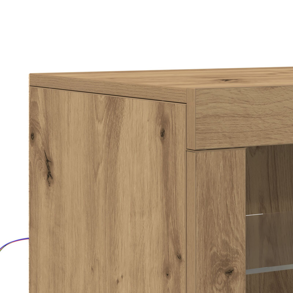 Produktbild för LED-sido bord 2 pcs Artisan Ek 41 x 37 x 67 cm Konstruerat trä
