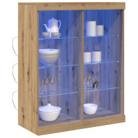 Produktbild för LED-sido bord Artisan-ek 81 x 37 x 100 cm Konstruerat trä