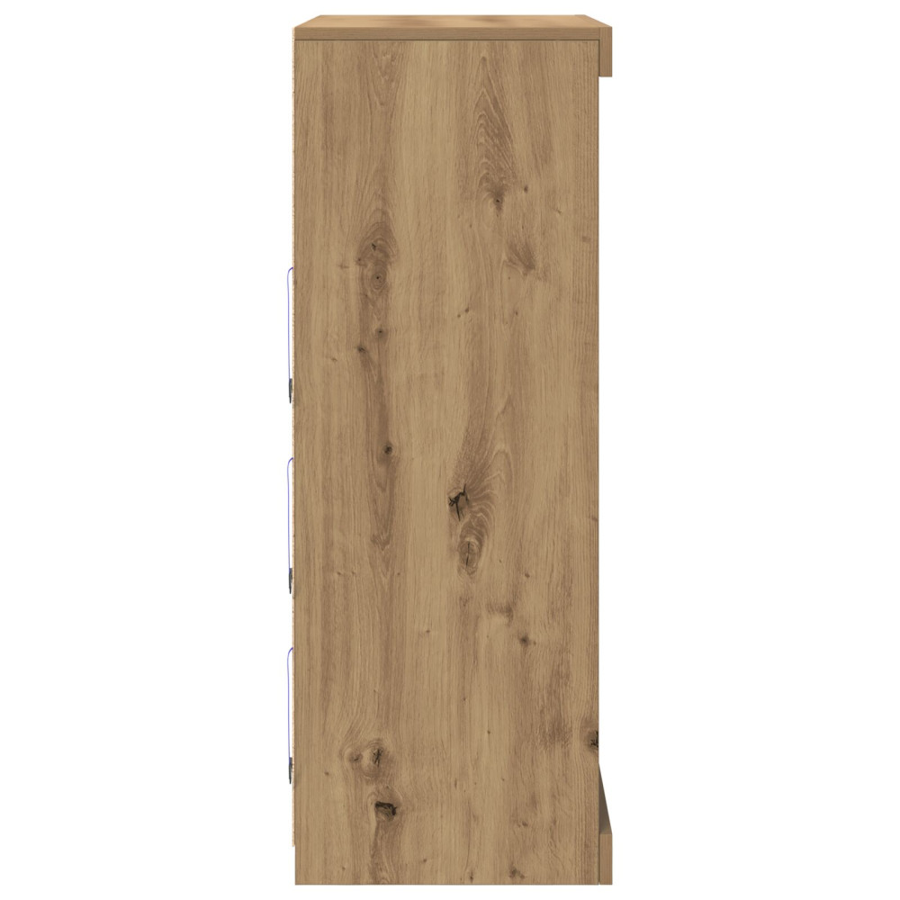Produktbild för LED-sido bord Artisan-ek 81 x 37 x 100 cm Konstruerat trä