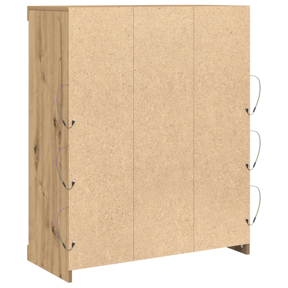 Produktbild för LED-sido bord Artisan-ek 81 x 37 x 100 cm Konstruerat trä