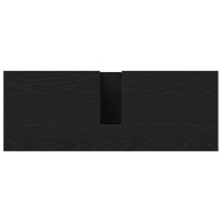 Produktbild för Badrumsskåp med handfat med lagring Svart Ek 80 x 30 x 60 cm