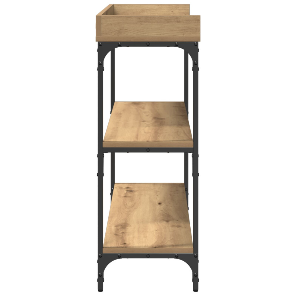 Produktbild för Konsolbord med hylla med lagring artisan ek 100 x 30 x 80 cm