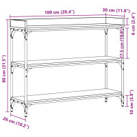 Produktbild för Konsolbord med hylla med lagring artisan ek 100 x 30 x 80 cm