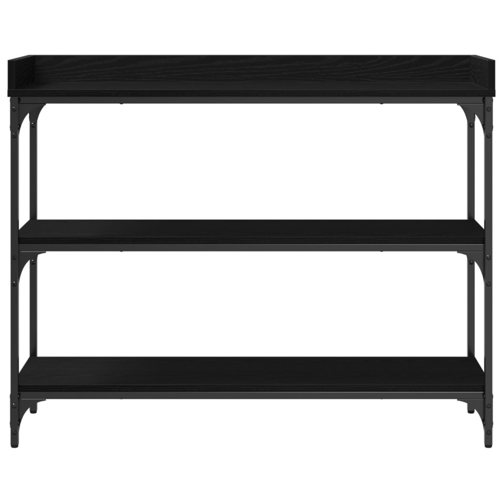 Produktbild för Konsolbord med hylla med lagring Svart ek 100 x 30 x 80 cm