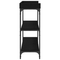 Produktbild för Konsolbord med hylla med lagring Svart ek 100 x 30 x 80 cm