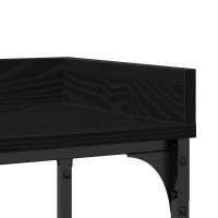 Produktbild för Konsolbord med hylla med lagring Svart ek 100 x 30 x 80 cm