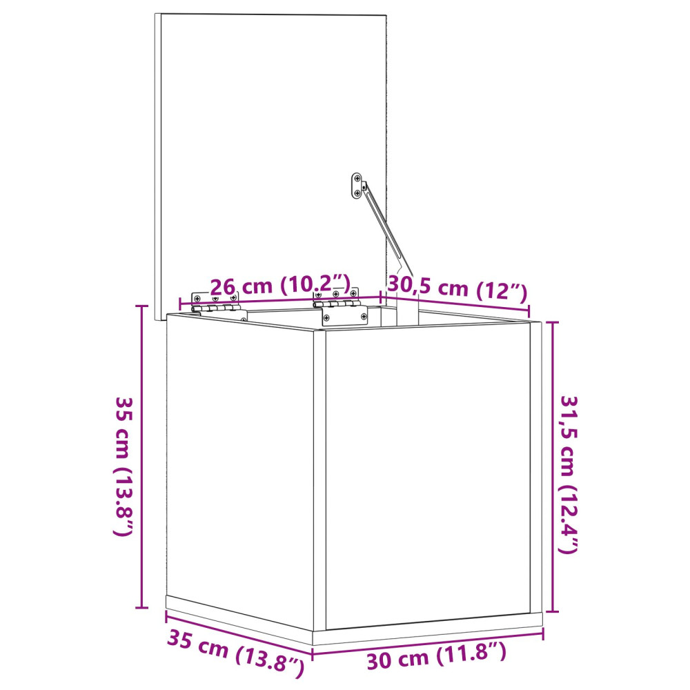 Produktbild för Förvaringslåda Gammalt trä 30 x 35 x 35 cm Konstruerat trä