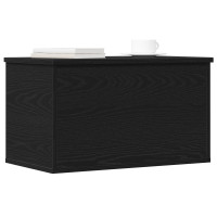 Produktbild för Förvaringslåda Svart Ek 60 x 35 x 35 cm Konstruerat trä