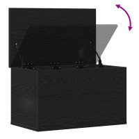 Produktbild för Förvaringslåda Svart Ek 60 x 35 x 35 cm Konstruerat trä