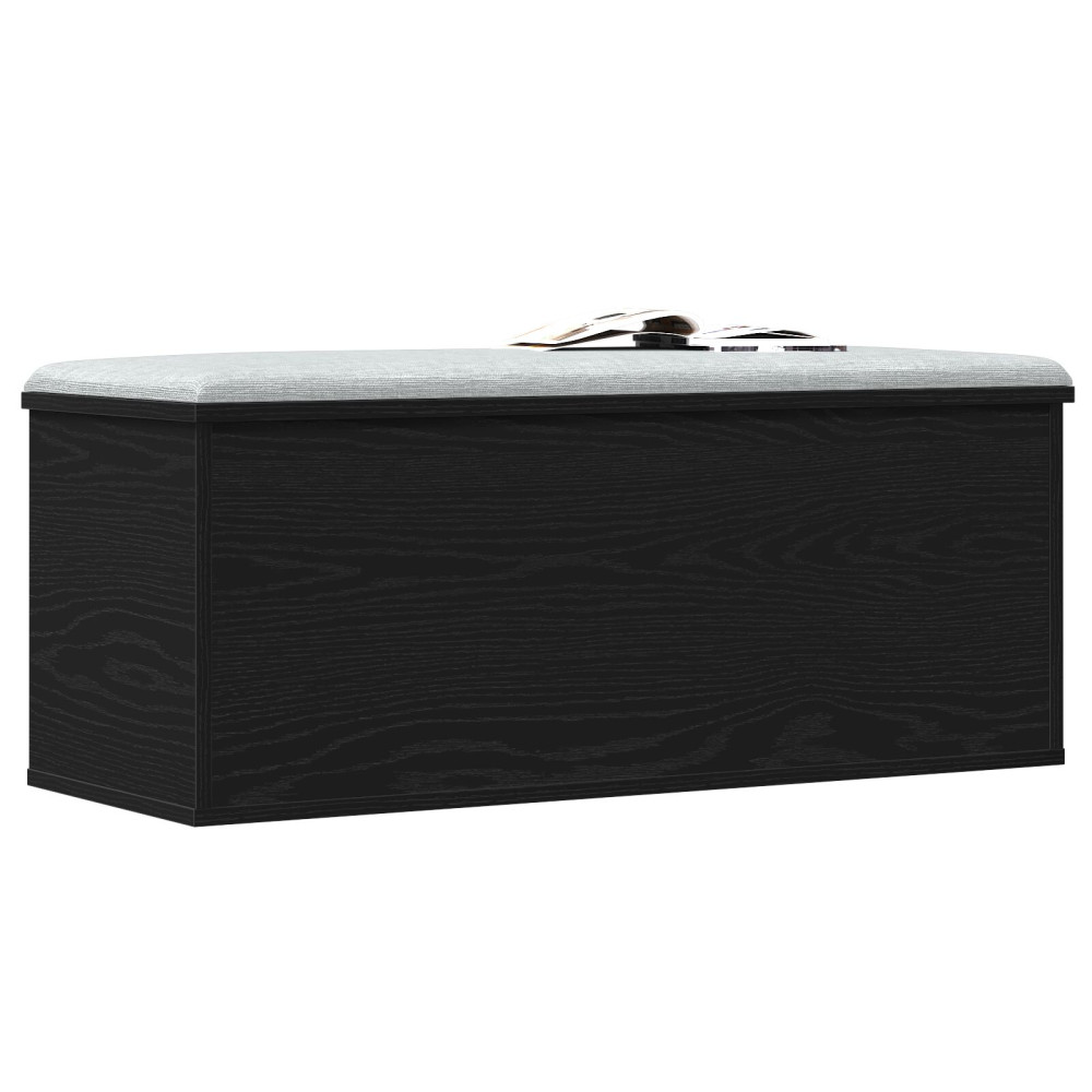 Produktbild för Förvaringslåda Svart Ek 90 x 35 x 35 cm Konstruerat trä