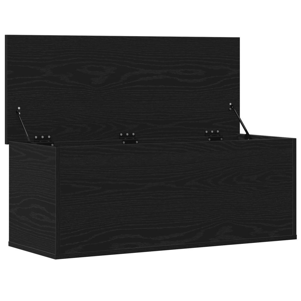 Produktbild för Förvaringslåda Svart Ek 90 x 35 x 35 cm Konstruerat trä