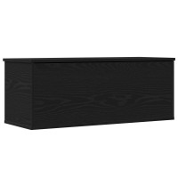 Produktbild för Förvaringslåda Svart Ek 90 x 35 x 35 cm Konstruerat trä