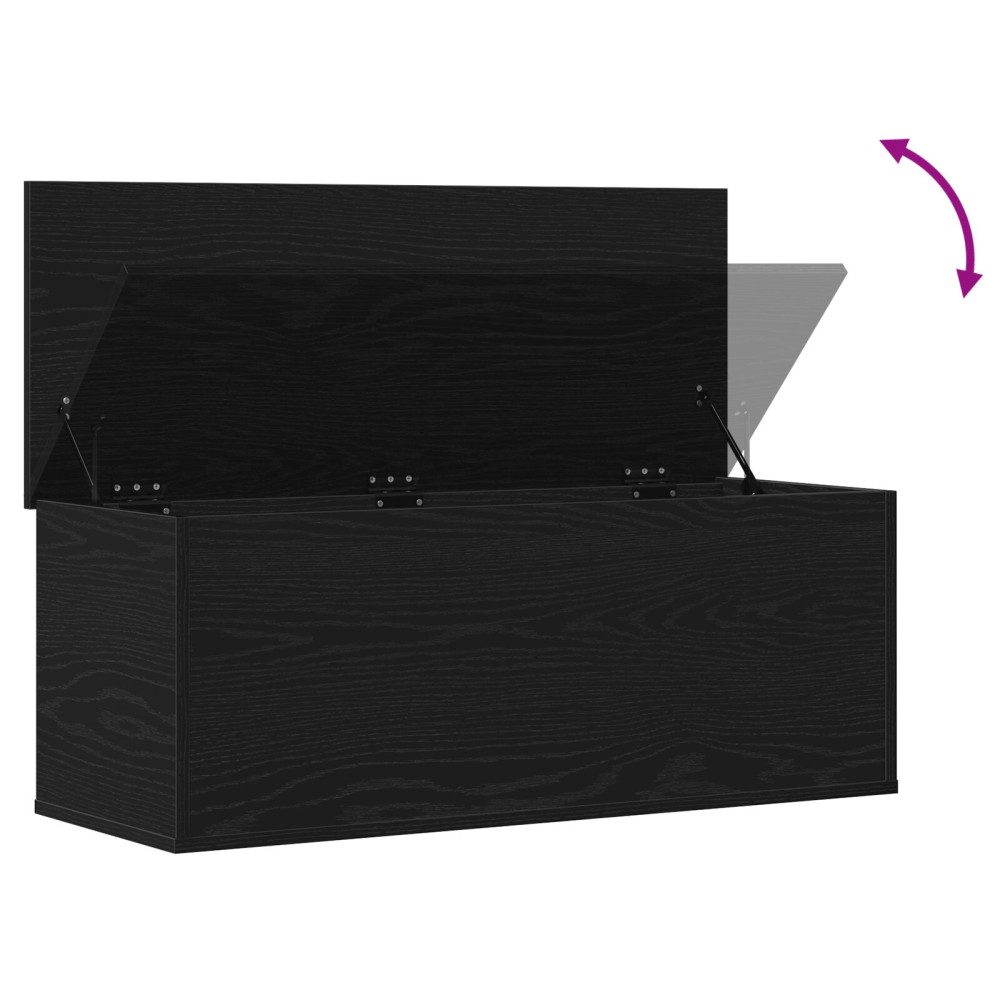 Produktbild för Förvaringslåda Svart Ek 90 x 35 x 35 cm Konstruerat trä