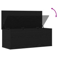 Produktbild för Förvaringslåda Svart Ek 90 x 35 x 35 cm Konstruerat trä