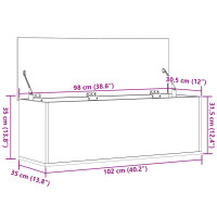 Produktbild för Förvaringslåda Gammalt trä 102 x 35 x 35 cm Konstruerat trä