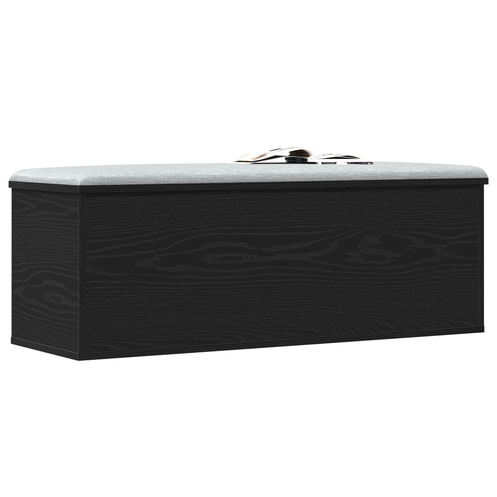 Produktbild för Förvaringslåda Svart Ek 102 x 35 x 35 cm Konstruerat trä