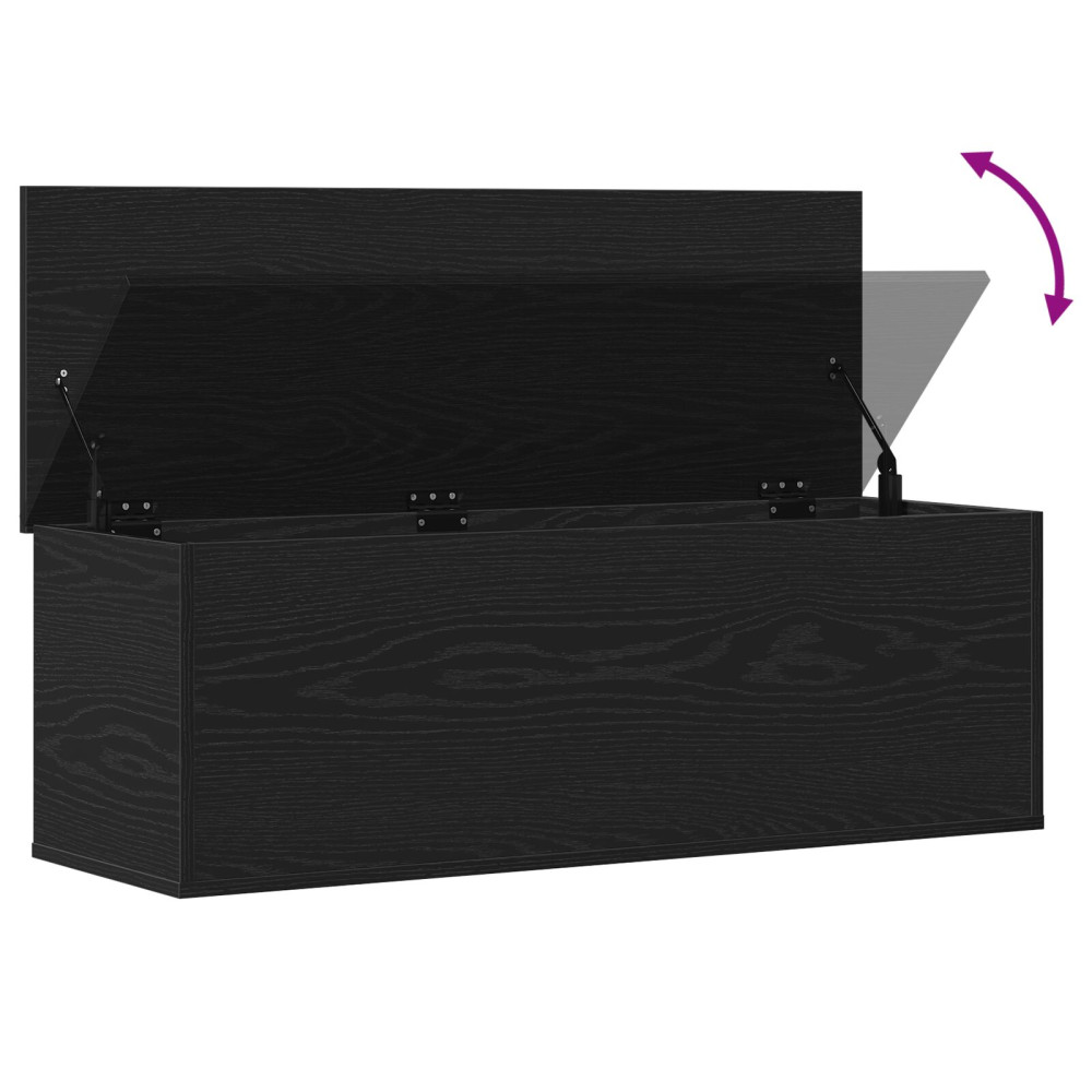Produktbild för Förvaringslåda Svart Ek 102 x 35 x 35 cm Konstruerat trä