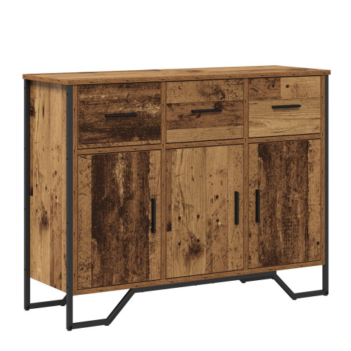 vidaXL Sideboard med låda Gammalt trä 97 x 32,5 x 74,5 cm
