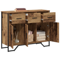 Produktbild för Sideboard med låda Gammalt trä 97 x 32,5 x 74,5 cm