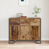 Produktbild för Sideboard med låda Gammalt trä 97 x 32,5 x 74,5 cm
