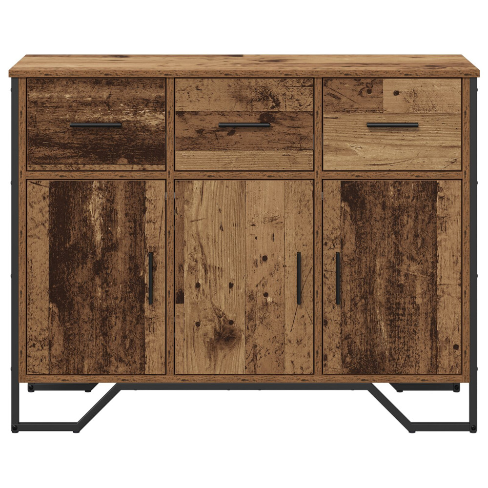 Produktbild för Sideboard med låda Gammalt trä 97 x 32,5 x 74,5 cm