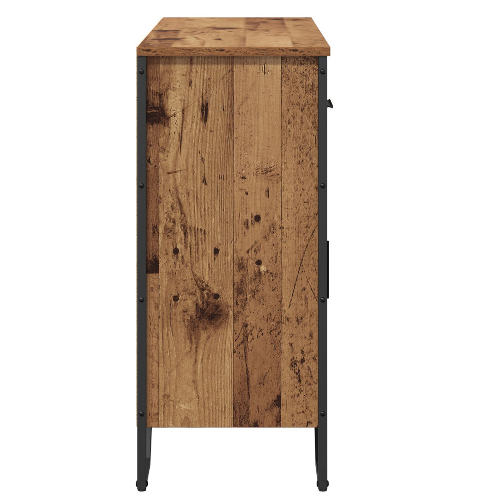Produktbild för Sideboard med låda Gammalt trä 97 x 32,5 x 74,5 cm