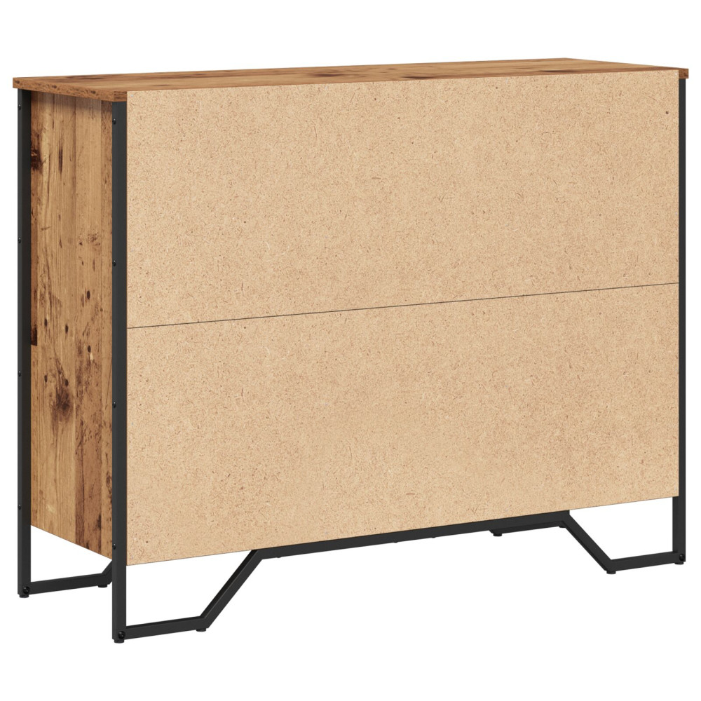 Produktbild för Sideboard med låda Gammalt trä 97 x 32,5 x 74,5 cm