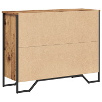 Produktbild för Sideboard med låda Gammalt trä 97 x 32,5 x 74,5 cm