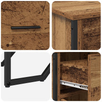 Produktbild för Sideboard med låda Gammalt trä 97 x 32,5 x 74,5 cm