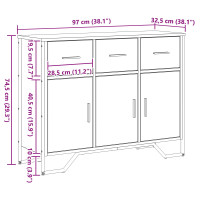 Produktbild för Sideboard med låda Artisan Ek 97 x 32,5 x 74,5 cm