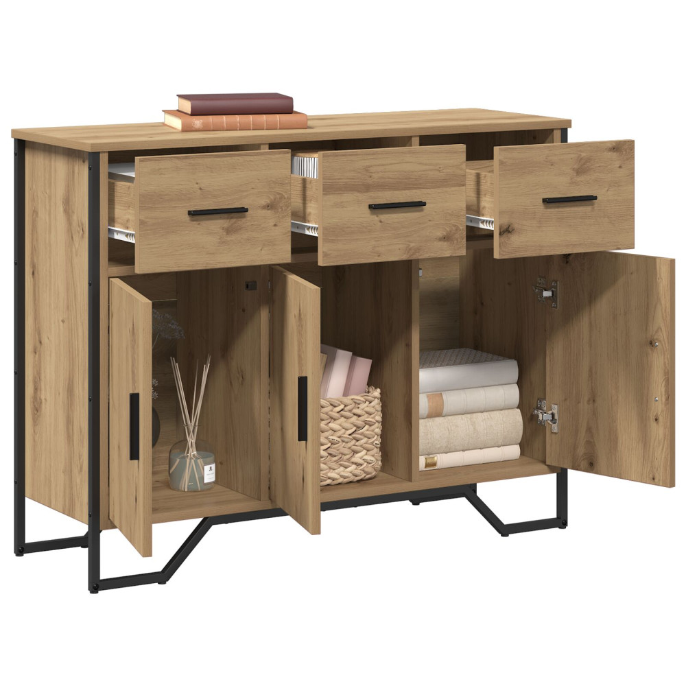 Produktbild för Sideboard med låda Artisan Ek 97 x 32,5 x 74,5 cm