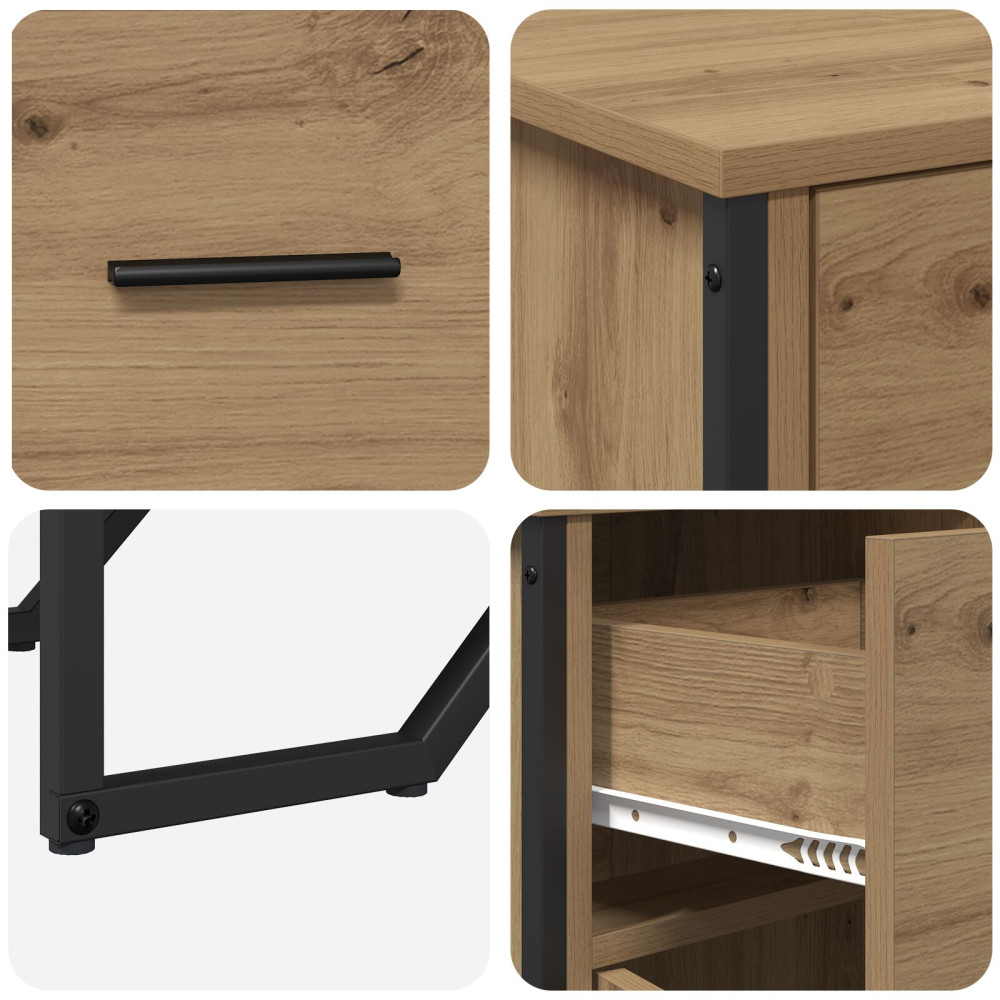 Produktbild för Sideboard med låda Artisan Ek 97 x 32,5 x 74,5 cm