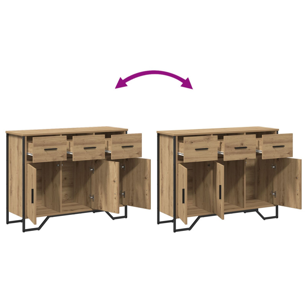 Produktbild för Sideboard med låda Artisan Ek 97 x 32,5 x 74,5 cm