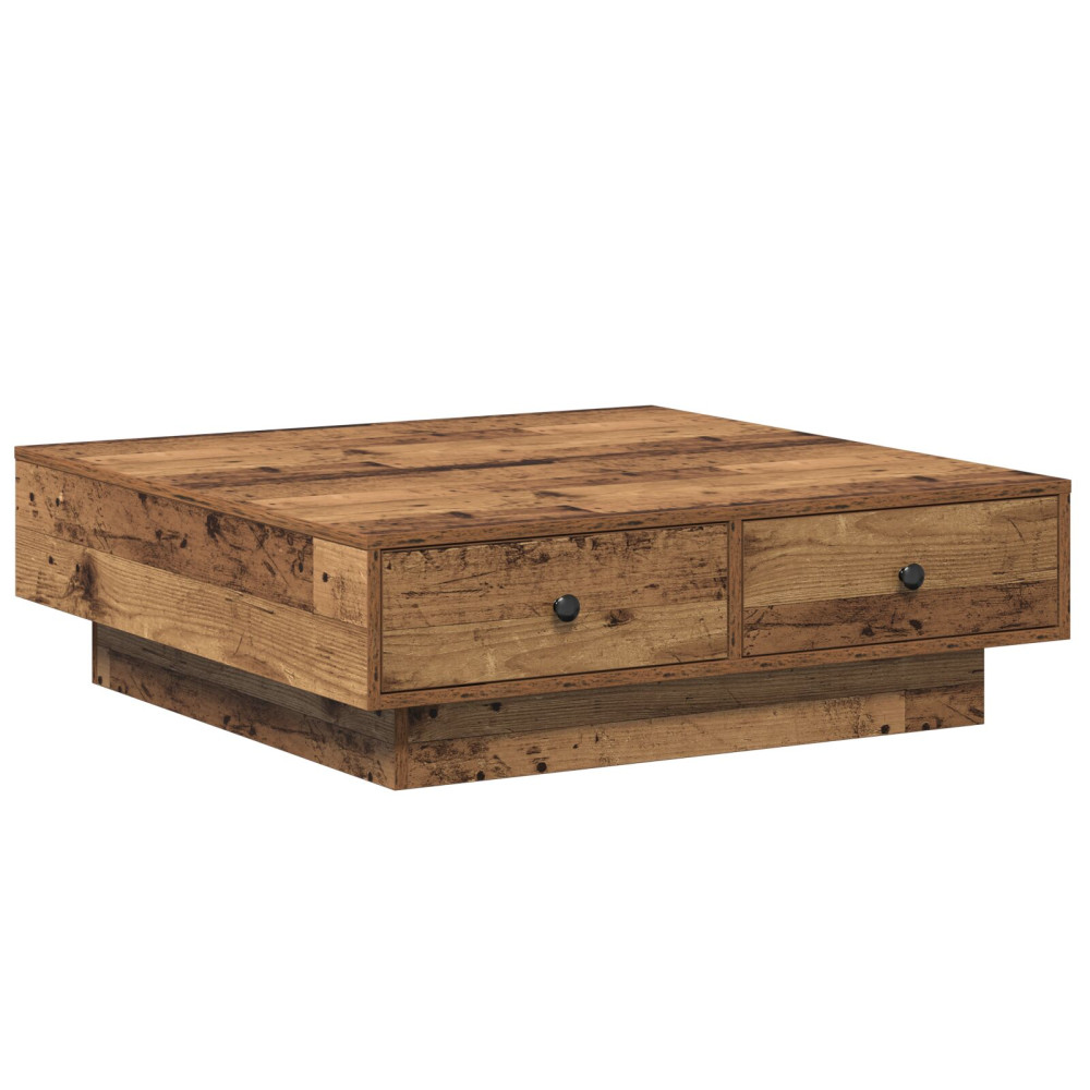 Produktbild för Kaffeebord Gammalt trä 90 x 90 x 28 cm Konstruerat trä