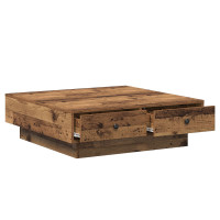 Produktbild för Kaffeebord Gammalt trä 90 x 90 x 28 cm Konstruerat trä