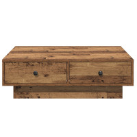 Produktbild för Kaffeebord Gammalt trä 90 x 90 x 28 cm Konstruerat trä