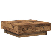 Produktbild för Kaffeebord Gammalt trä 90 x 90 x 28 cm Konstruerat trä