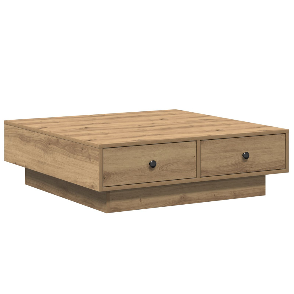 Produktbild för Kaffeebord Artisan Ek 90 x 90 x 28 cm Konstruerat trä