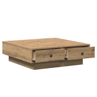 Produktbild för Kaffeebord Artisan Ek 90 x 90 x 28 cm Konstruerat trä