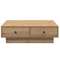 Produktbild för Kaffeebord Artisan Ek 90 x 90 x 28 cm Konstruerat trä