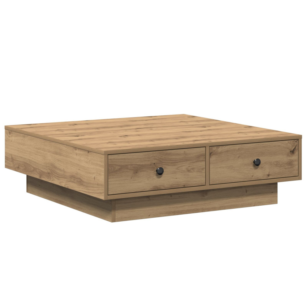 Produktbild för Kaffeebord Artisan Ek 90 x 90 x 28 cm Konstruerat trä