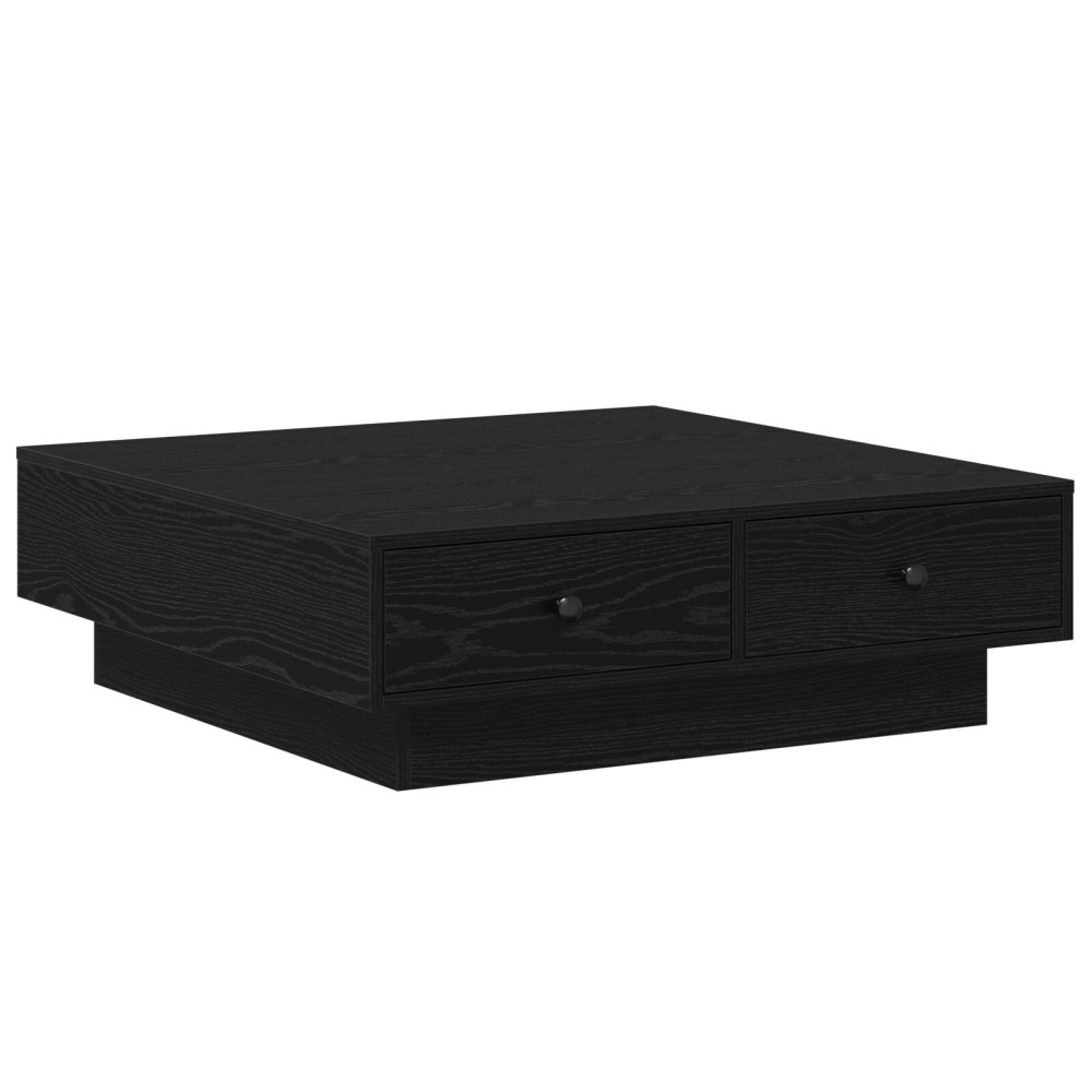 Produktbild för Kaffeebord Svart Ek 90 x 90 x 28 cm Konstruerat trä