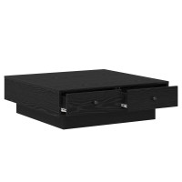 Produktbild för Kaffeebord Svart Ek 90 x 90 x 28 cm Konstruerat trä