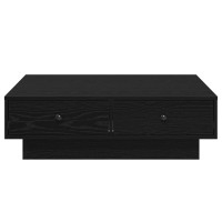 Produktbild för Kaffeebord Svart Ek 90 x 90 x 28 cm Konstruerat trä