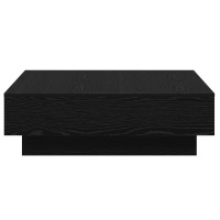 Produktbild för Kaffeebord Svart Ek 90 x 90 x 28 cm Konstruerat trä