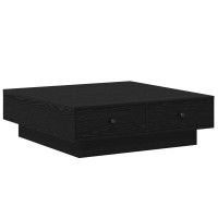 Produktbild för Kaffeebord Svart Ek 90 x 90 x 28 cm Konstruerat trä