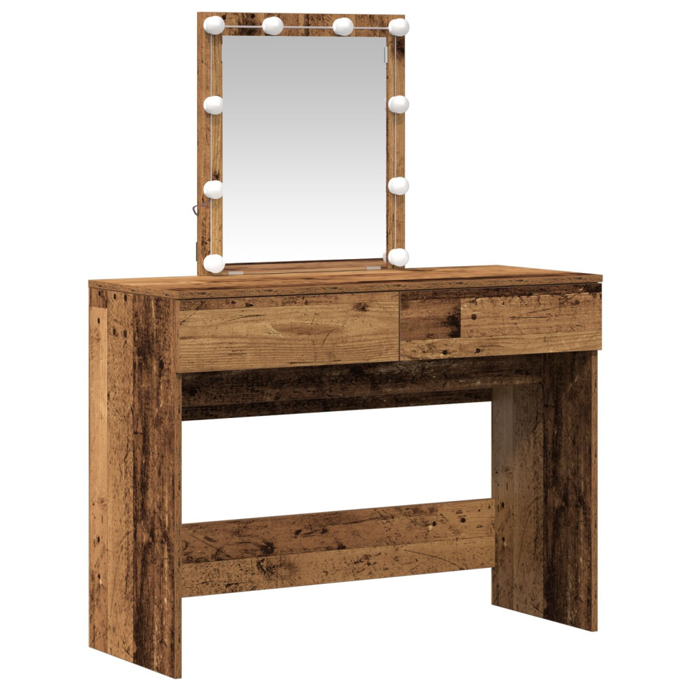Produktbild för Smyckebord Gammalt trä 100 x 40 x 130 cm Konstruerat trä